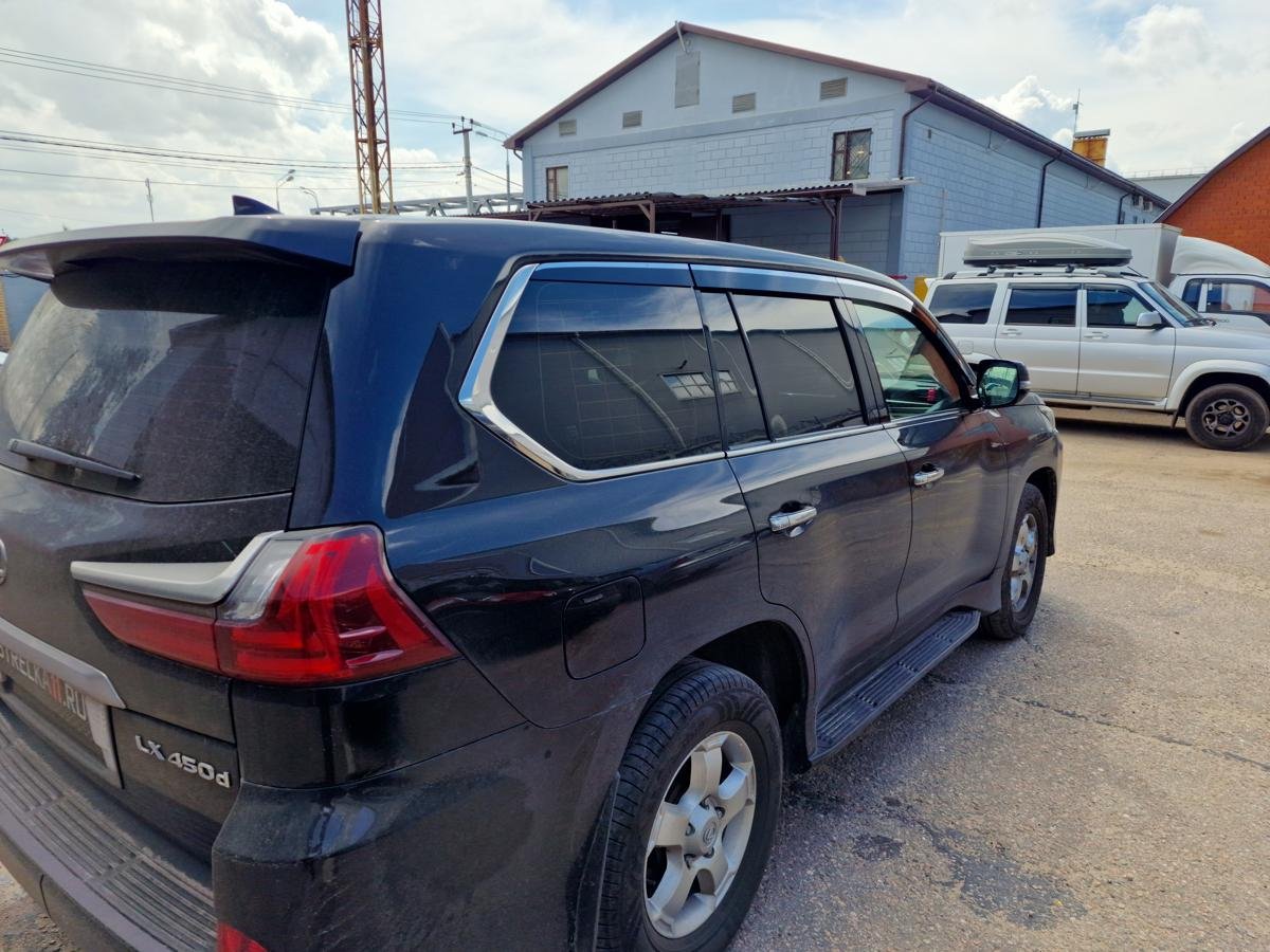 Дефлекторы окон 2D с хром накладками 6 шт. для Lexus LX III Рестайлинг 2