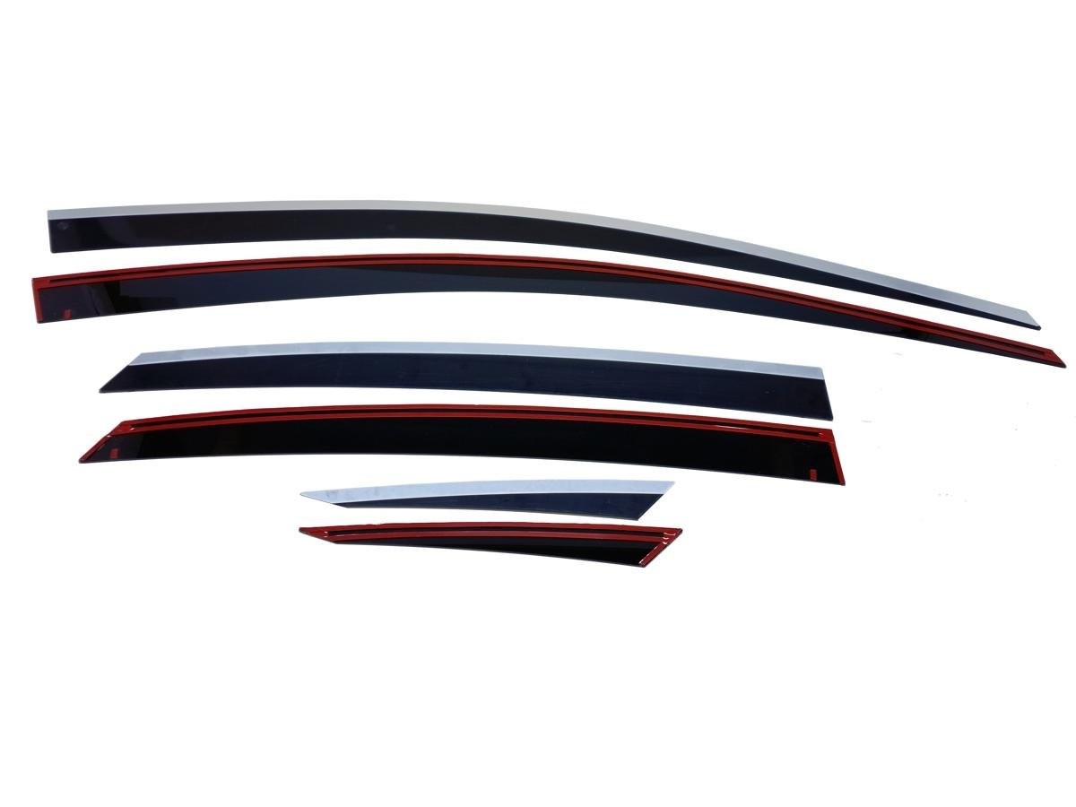 Дефлекторы окон 2D с хром накладками 6 шт. для Амберавто А5 I