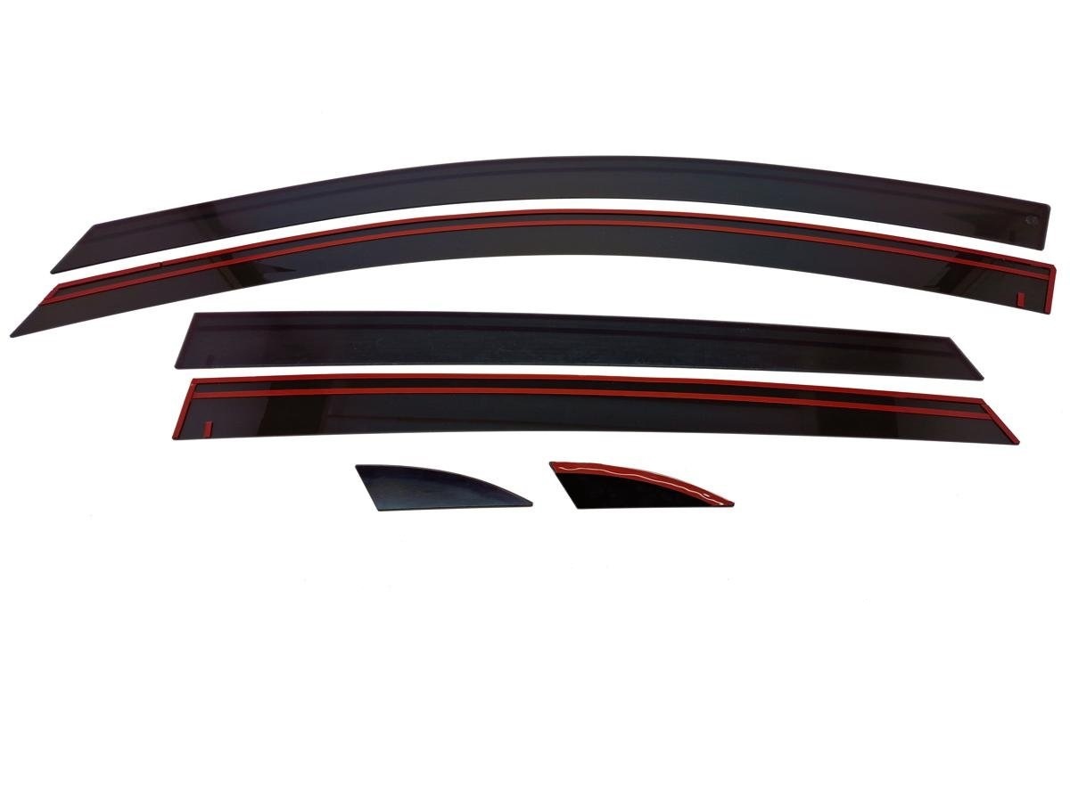 Дефлекторы окон 2D 6 шт (для кузова хэтчбек) для Kia Rio III Рестайлинг