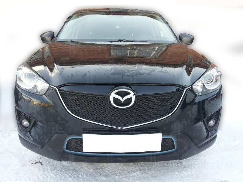Защитная сетка радиатора низ для Mazda CX-5 I Черный Стрелка 11 MZX5.bot.black