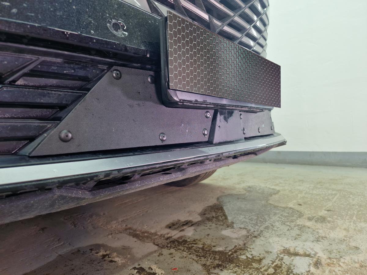 Зимняя заглушка радиатора к съемной сетке низ (2 части) для Geely Atlas II