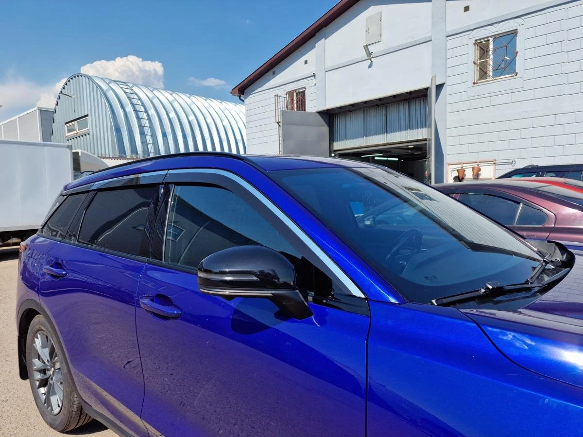 Дефлекторы окон с хром накладками 2D 6 шт для FAW Bestune T55