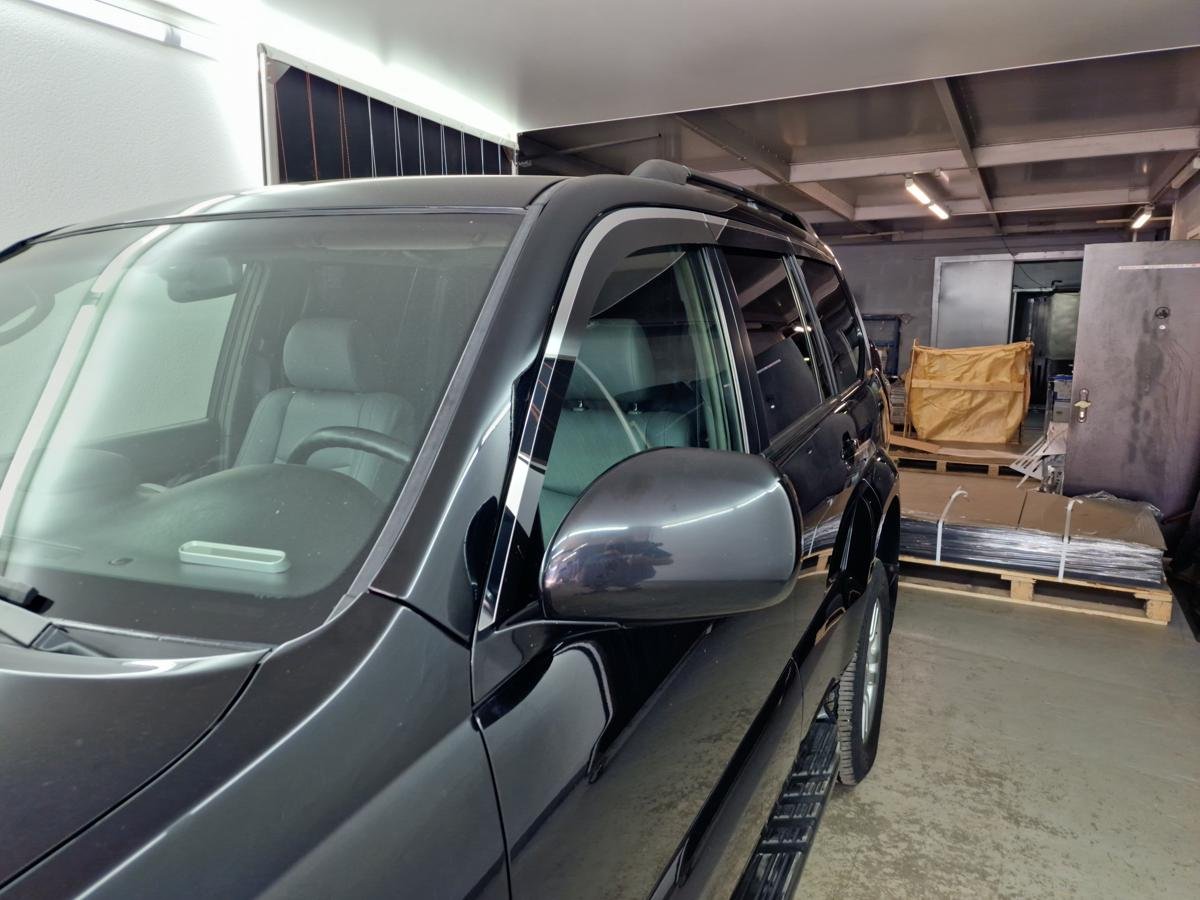 Дефлекторы окон с хром накладками 2D 6 шт. для Toyota Land Cruiser Prado 120 Series Рестайлинг