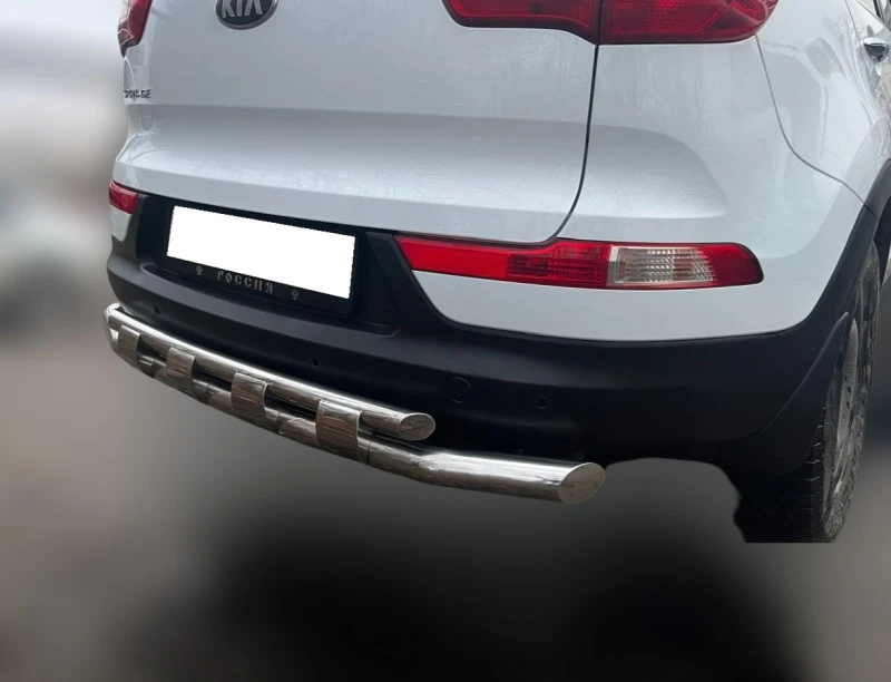 Защита заднего бампера двойная с перемычками d60/42 мм для Kia Sportage III  Юко KSP.10.25