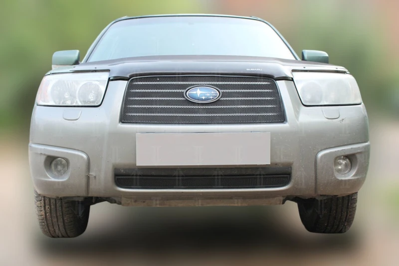 Комплект сеток black верх и низ для Subaru Forester II Рестайлинг Черный Стрелка 11 SUBFOR05.top.black-SUBFOR05.bot.black