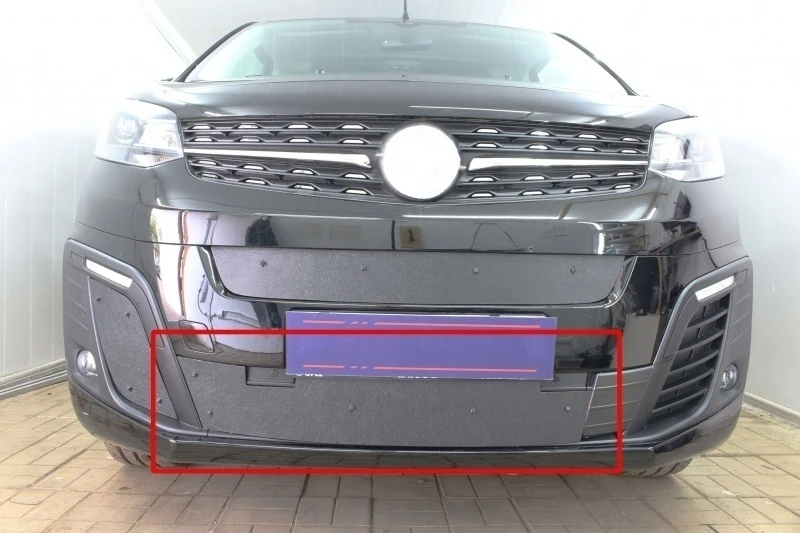 Зимняя заглушка радиатора на стяжке низ для Citroen SpaceTourer I Черный Стрелка 11 ZZ.PEUTR17.bot