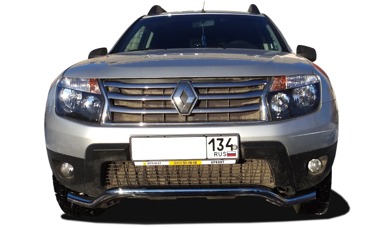 Защита переднего бампера скоба d53 мм для Renault Duster I  Юко RD.11.07