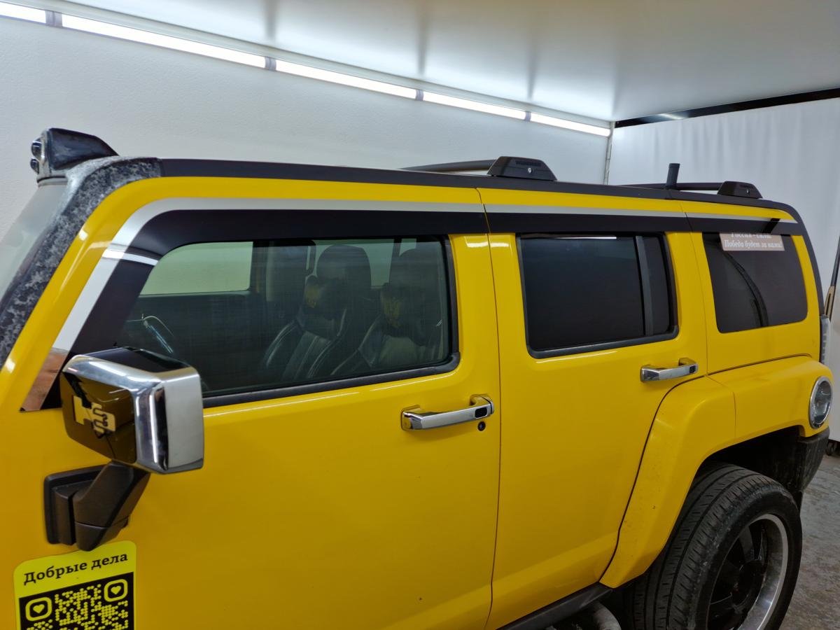Дефлекторы окон 2D с хром накладками 6 шт. для Hummer H3