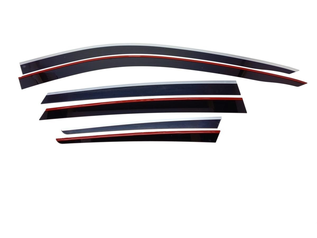 Дефлекторы окон 2D с хром накладками 6 шт. для Acura RDX III