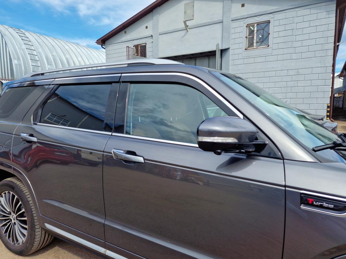 Дефлекторы окон 2D с хром накладками 6 шт. для Changan CS95 I Рестайлинг