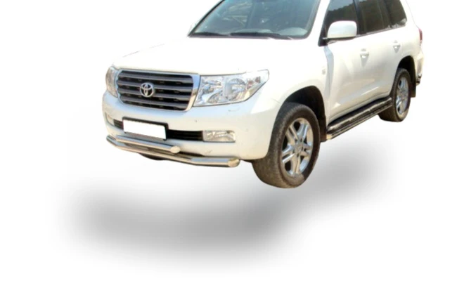 Защита переднего бампера двойная d60/60 мм для Toyota Land Cruiser 200 Series  Юко TLC200.07.03-1