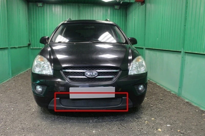 Защитная сетка радиатора для Kia Carens II (UN) Черный Стрелка 11 KCAR06.black