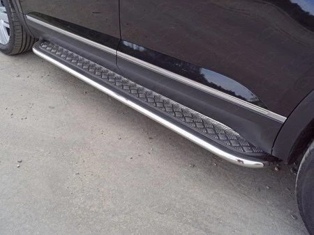 Пороги с площадкой 75х42 мм для Volkswagen Teramont I