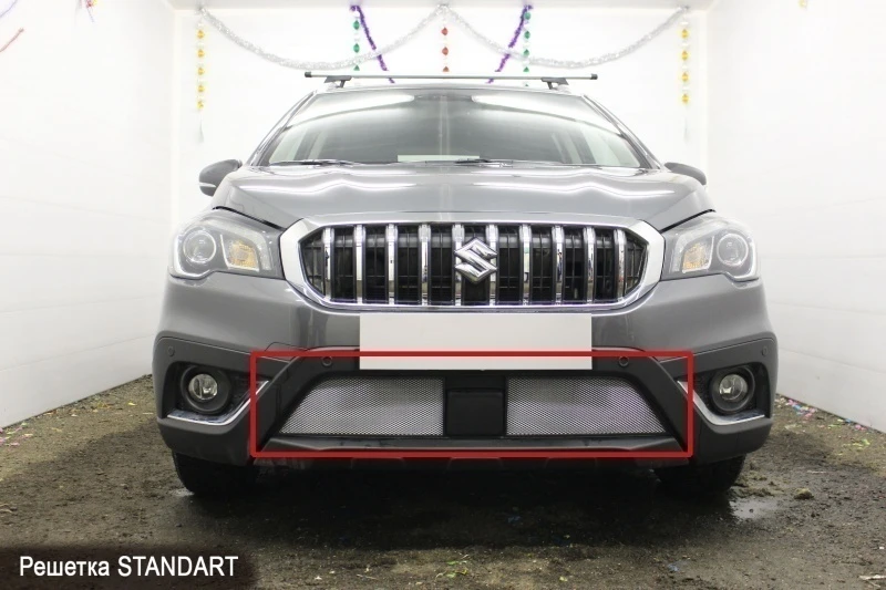 Защитная сетка радиатора для Suzuki SX4 II (S-Cross) Рестайлинг Хром Стрелка 11 SZSX4.16.chrome