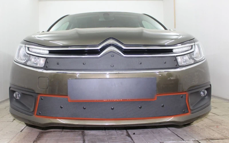 Зимняя заглушка радиатора к съемной сетке низ для Citroen C4 II Рестайлинг Черный Стрелка 11 CC4.S16.bot
