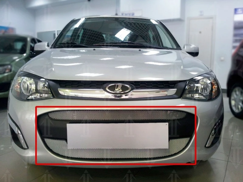 Защитная сетка радиатора комплект 2 части для LADA (ВАЗ) Kalina II Хром Стрелка 11 LKAL2.chrome