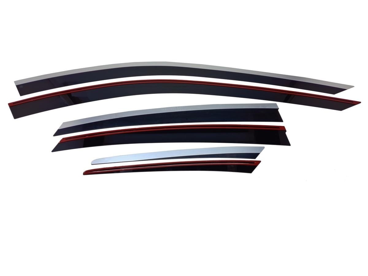 Дефлекторы окон 2D с хром накладками 6 шт. для Genesis G80 II