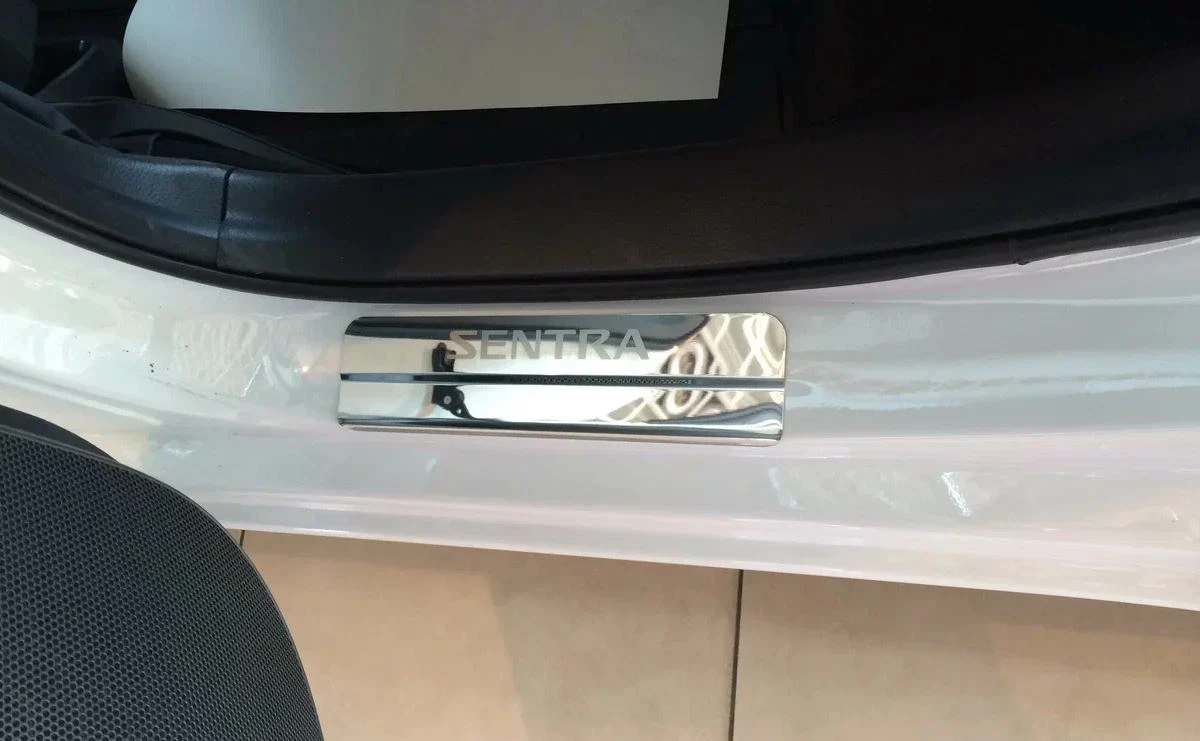 Накладки на пороги из нержавеющей стали 4шт. для Nissan Sentra VII (B17) Рестайлинг