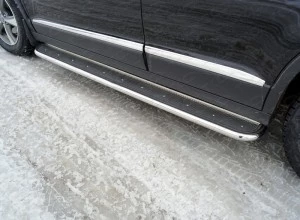 Пороги с площадкой (нерж. лист) 42,4 мм для Haval H6