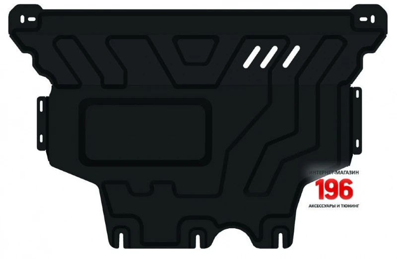 Защита картера и КПП для Skoda Superb III Черный Alfeco ALF3033ST
