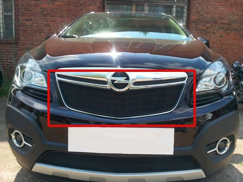 Защитная сетка радиатора верх для Opel Mokka I Черный Стрелка 11 OPMOK.top.black