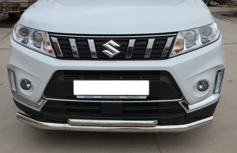 Защита переднего бампера двойная d60/42 мм для Suzuki Vitara II Рестайлинг  Юко SV.19.03
