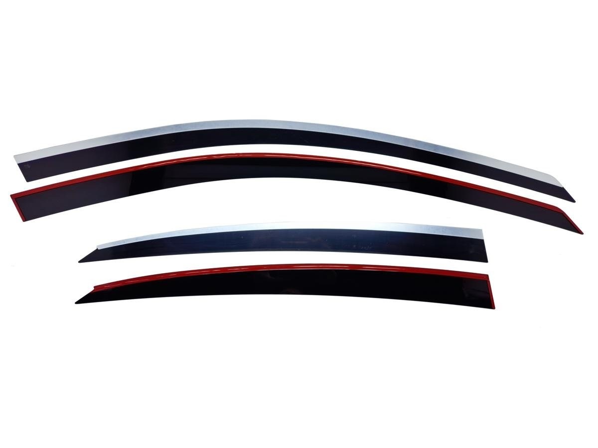 Дефлекторы окон 2D с хром накладками 4 шт. для Citroen C4 II Рестайлинг
