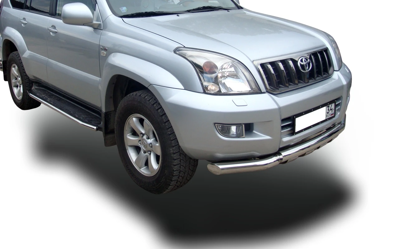Защита переднего бампера G d76 мм для Toyota Land Cruiser Prado 120 Series Рестайлинг  Юко TLCP120.03.05
