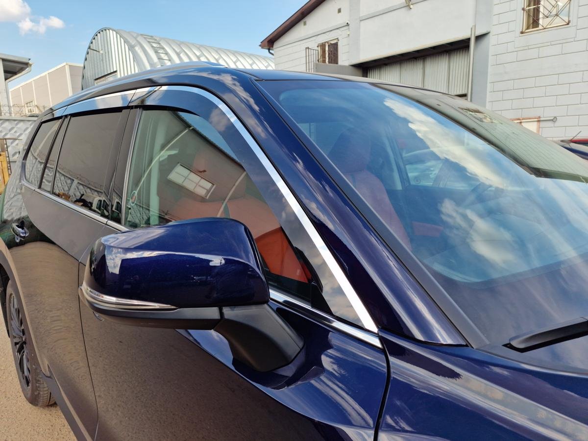 Дефлекторы окон 2D с хром накладками 6 шт. для Toyota Grand Highlander I
