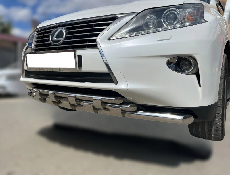 Защита переднего бампера двойная с перемычками d60/42 мм для Lexus RX III Рестайлинг  Юко LRX.270.09.75