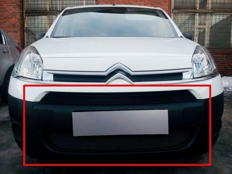 Защитная сетка радиатора комплект 2 части для Citroen Berlingo II Рестайлинг Черный Стрелка 11 CB.black