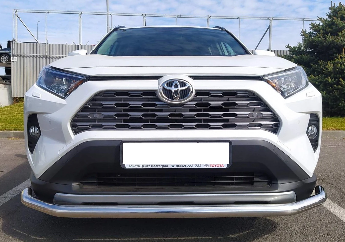 Защита переднего бампера с двумя подгибами d60 мм для Toyota RAV4 V (XA50)  Юко TRAV.19.02-1
