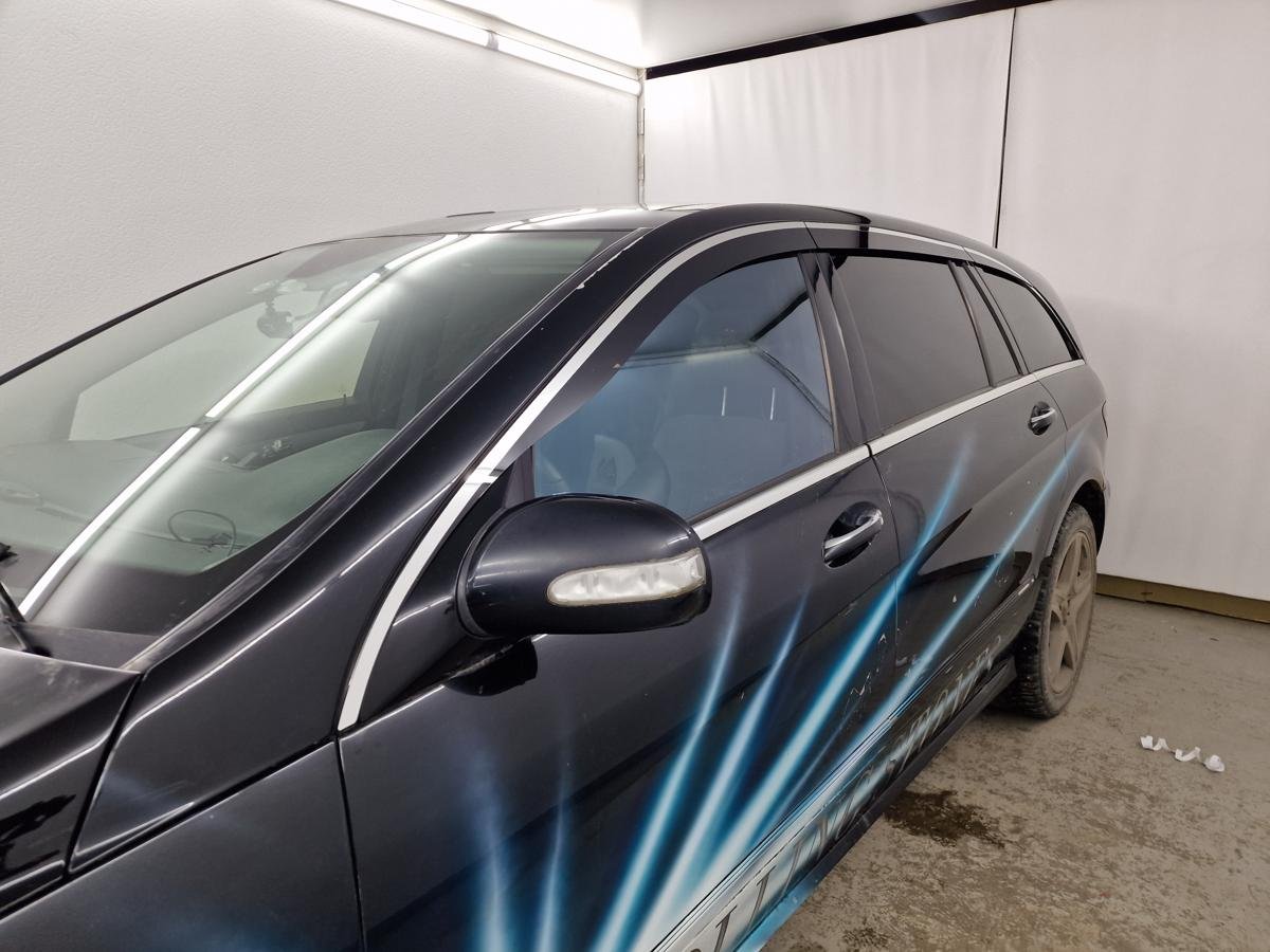 Дефлекторы окон 2D с хром накладками 6 шт. для Mercedes-Benz R-Класс I Рестайлинг