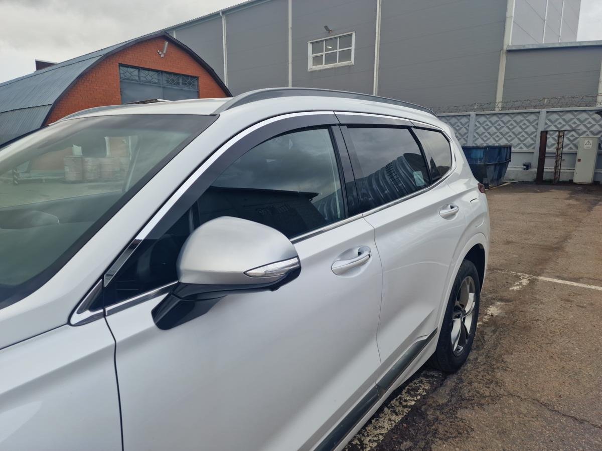 Дефлекторы окон с хром накладками 2D 6 шт для Hyundai Santa Fe IV Рестайлинг