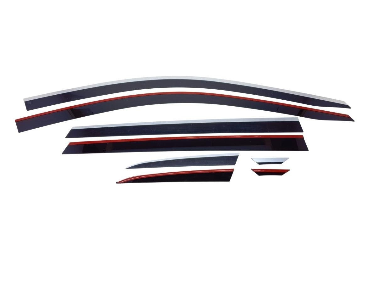 Дефлекторы окон 2D с хром накладками 8 шт. для Jetta VS7 I Рестайлинг