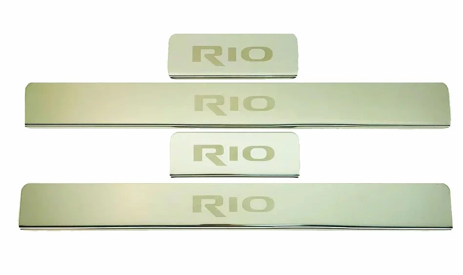 Накладки на пороги из нержавеющей стали 4шт. для Kia Rio IV