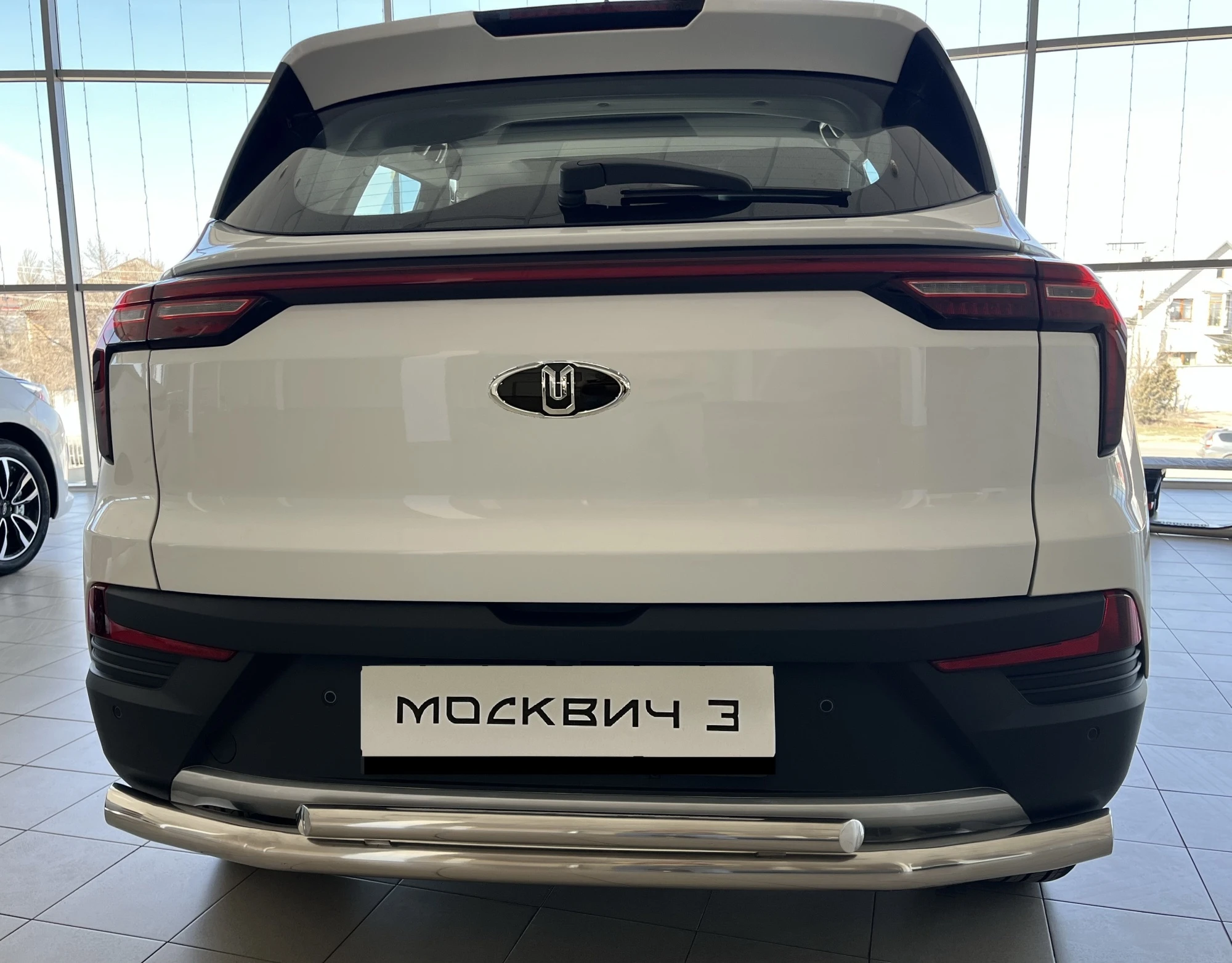 Защита заднего бампера двойная d60/42 мм для Москвич 3 I  Юко MSK3.22.16