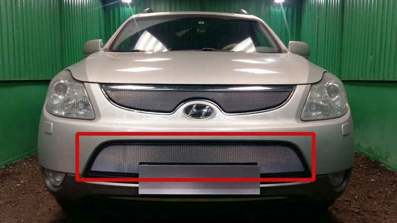 Защитная сетка радиатора центр для Hyundai ix55 Хром Стрелка 11 HIX55.mid.chrome