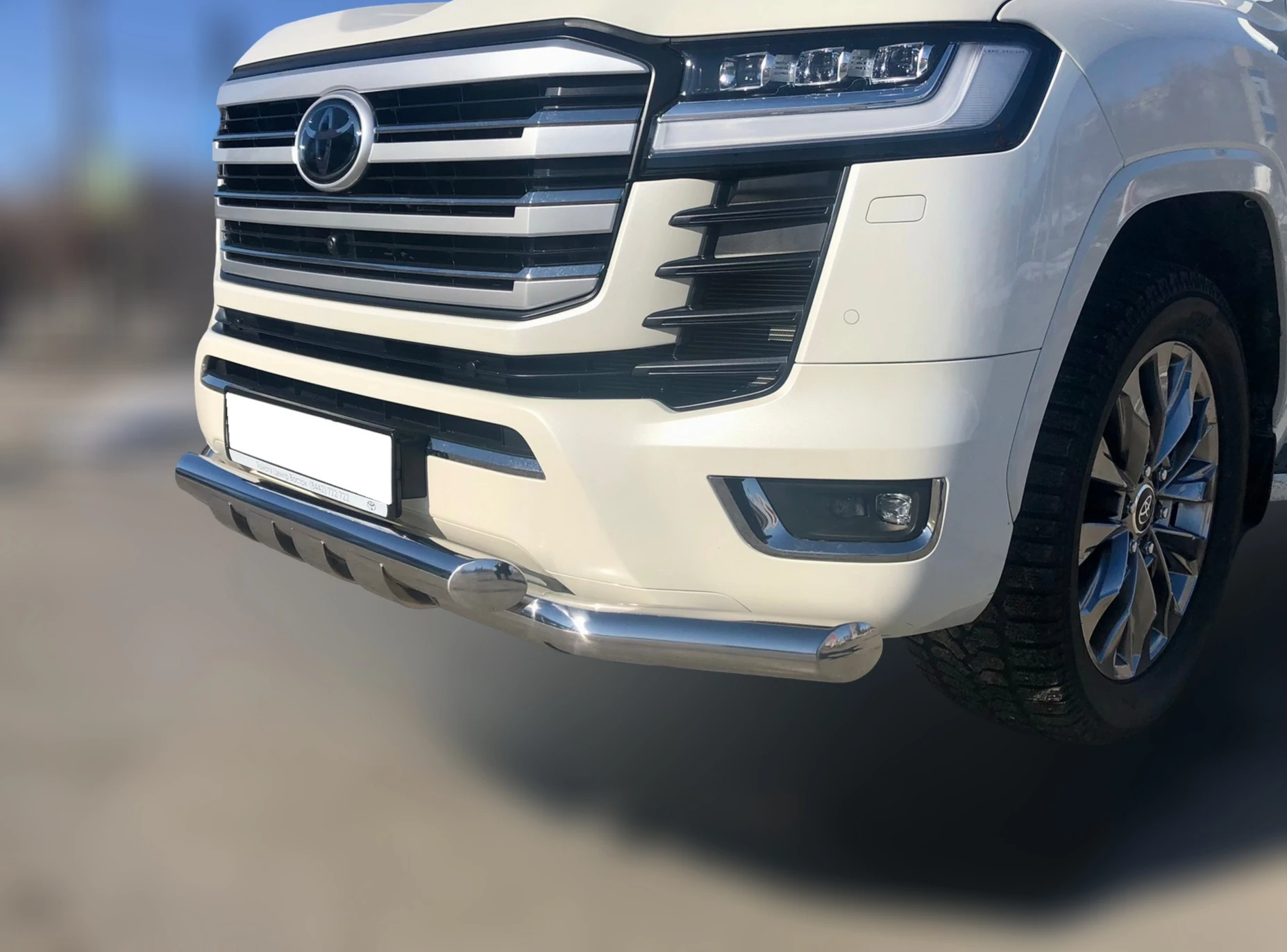 Защита переднего бампера G d76 мм для Toyota Land Cruiser 300 Series  Юко TLCGRS300.21.05
