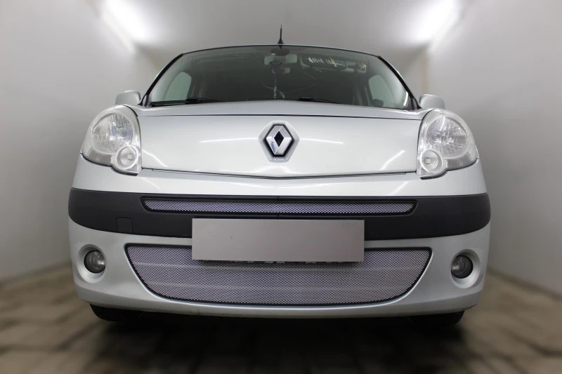 Комплект сеток chrome верх и низ для Renault Kangoo II Хром Стрелка 11 RKAN08.top.chrome-RKAN08.bot.chrome