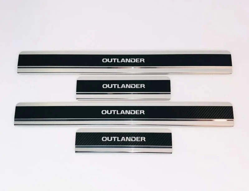 Накладки на пороги нержавеющая сталь под карбон 4шт. для Mitsubishi Outlander III  INOX INOX.MMC.OUTL.2012.CARBON