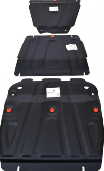 Защита картера, КПП и РК (3 части) для Suzuki Grand Vitara III Рестайлинг 2 Черный Alfeco ALF2301-02-03ST