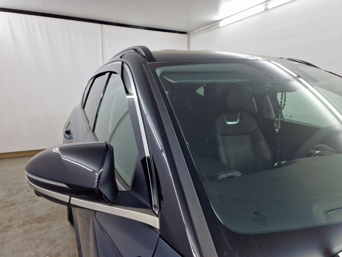 Дефлекторы окон 2D с хром накладками 6 шт. (под наклоном) (короткая база) для Hyundai Tucson IV Рестайлинг