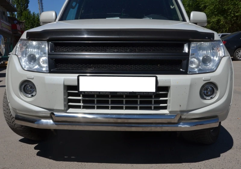 Защита переднего бампера двойная d76/60 мм для Mitsubishi Pajero IV Рестайлинг 2  Юко MSP4.12.03-1
