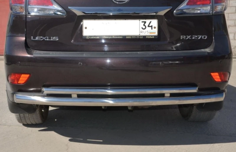 Защита заднего бампера двойная d60/42 мм для Lexus RX III Рестайлинг  Юко LRX.270.09.16