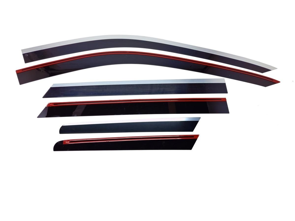 Дефлекторы окон 2D с хром накладками 6 шт. для Soueast S07 I