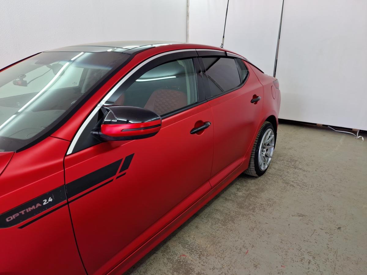 Дефлекторы окон 2D с хром накладками 6 шт. для Kia Optima III Рестайлинг