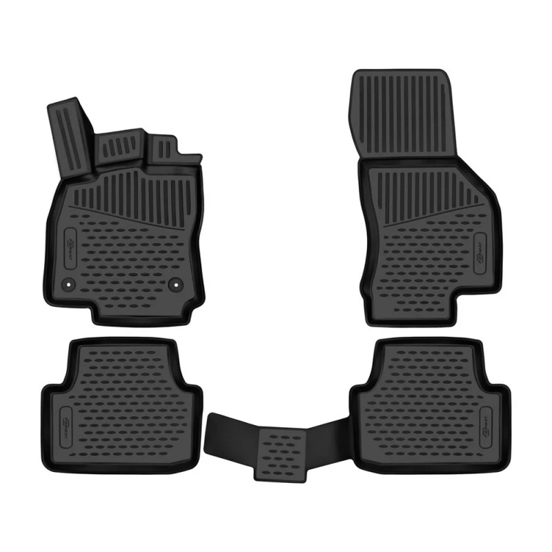 Коврики 3D в салон полиуретан 4шт для Volkswagen Jetta VII Черный FORMAT FORMAT.3D02439210k