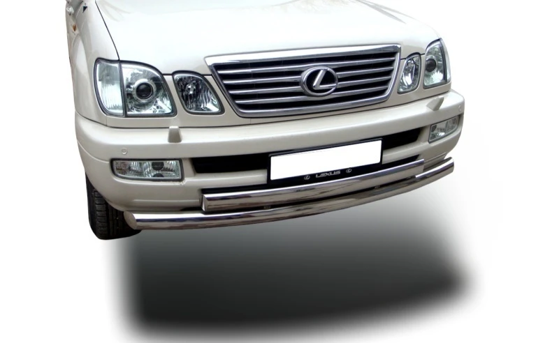 Защита переднего бампера двойная овал d76/75x42 мм для Lexus LX II Рестайлинг  Юко LLX.98.04