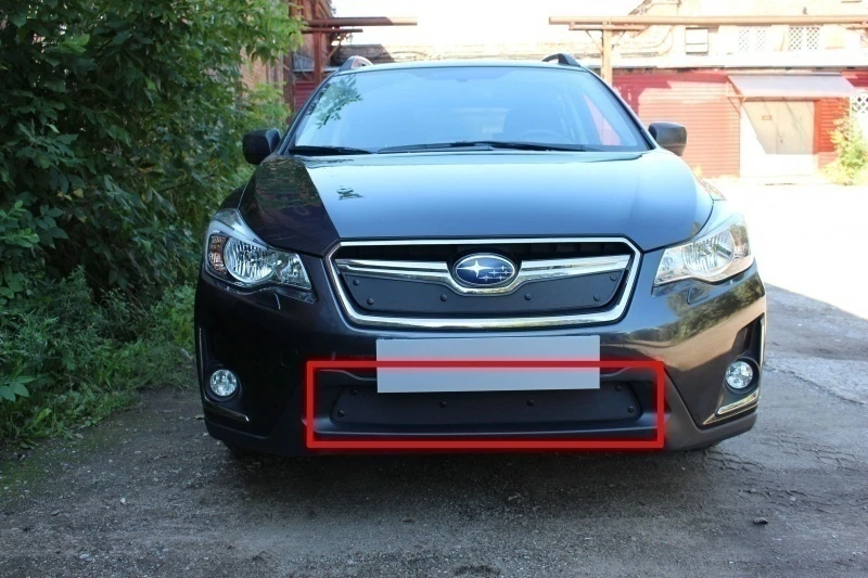 Зимняя заглушка радиатора к съемной сетке низ для Subaru XV I Рестайлинг Черный Стрелка 11 SUXV16.bot